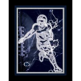 Fan Creations - Penn State Nittany Lions 12'' x 16'' Framed Neon Player Print - Black