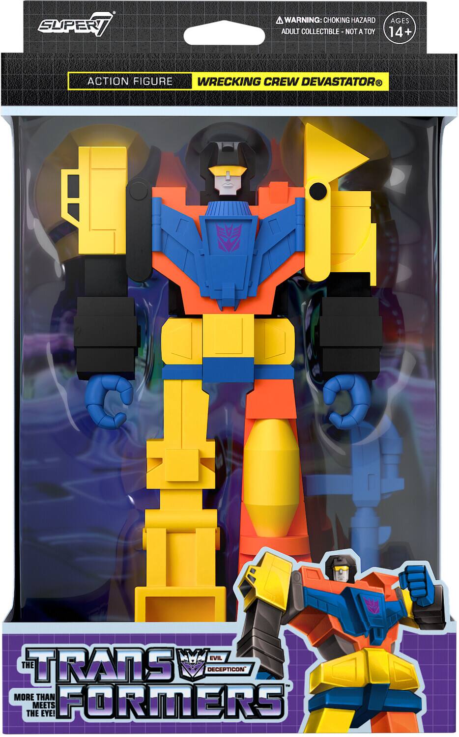 Super7 - Transformers - ReAction Figures - Wrecking Crew Devastator - Collectibles