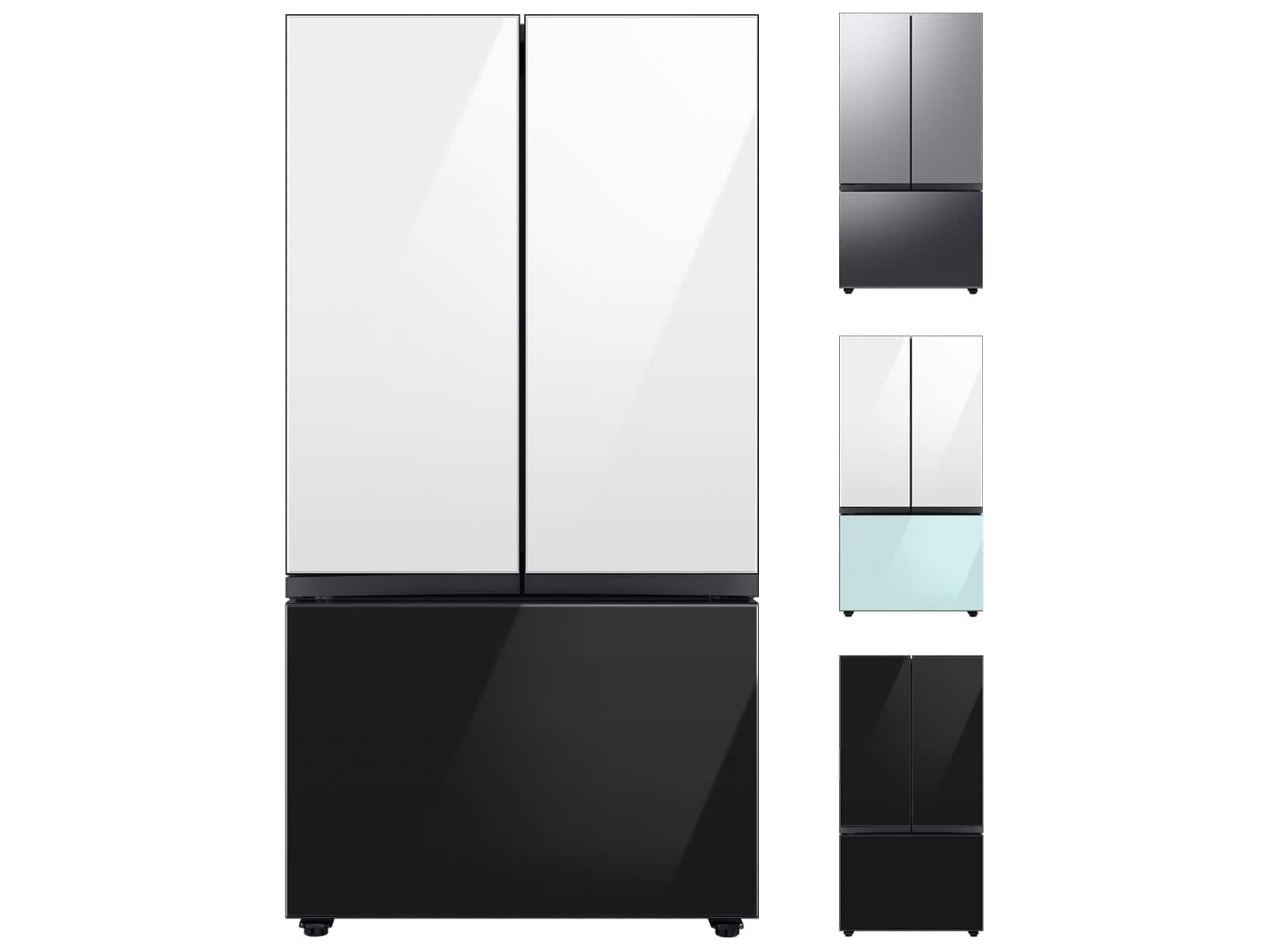 Front. Samsung - BESPOKE 30 cu. ft. 3-Door French Door Smart Refrigerator with AutoFill Water Pitcher - Custom Panel Ready.