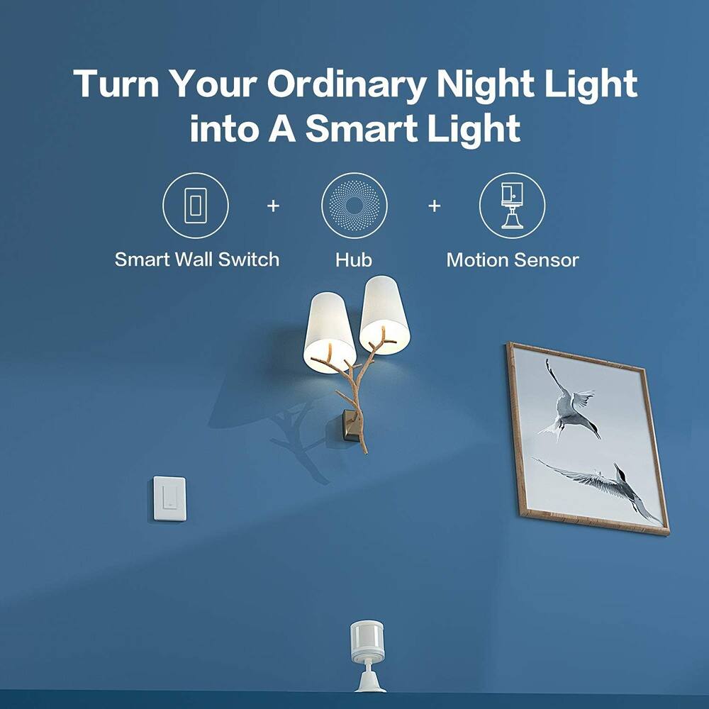 Turn Your Ordinary Night Light into A Smart Light

Smart Wall Switch + Hub + Motion Sensor