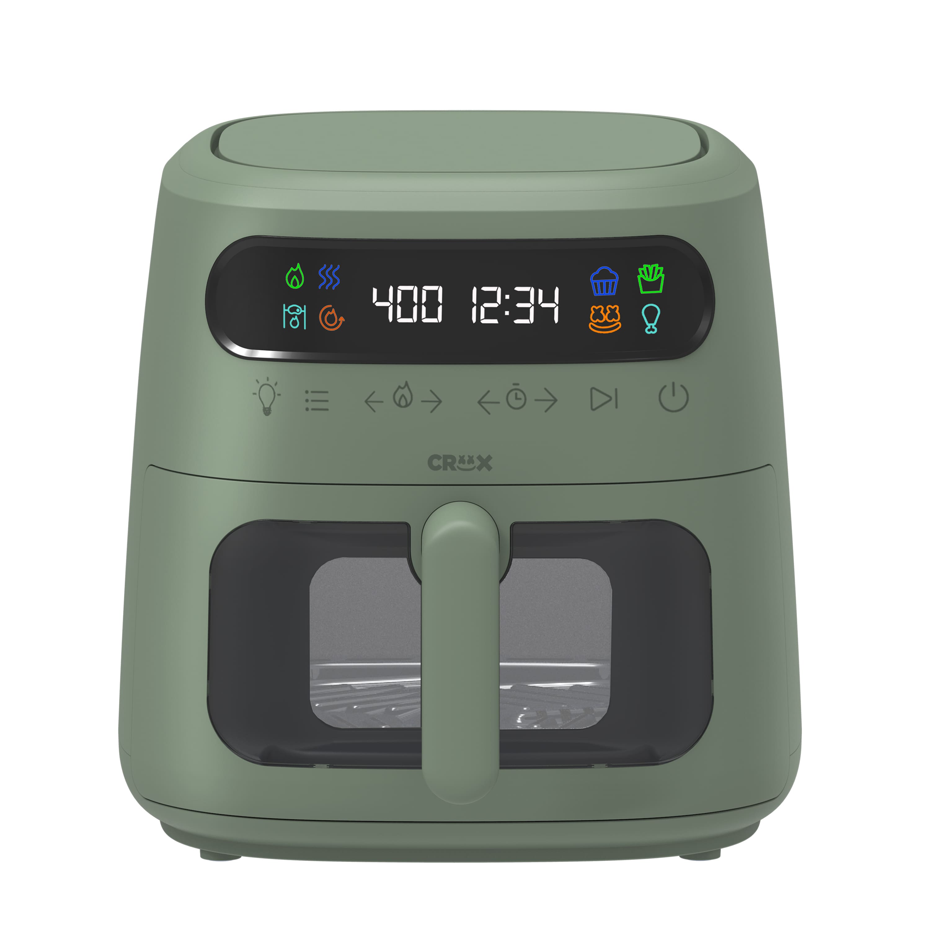 Front. CRUX - 8-qt. Digital Air Fryer Kit with TurboCrisp - Limited Edition Stuffed Olive.