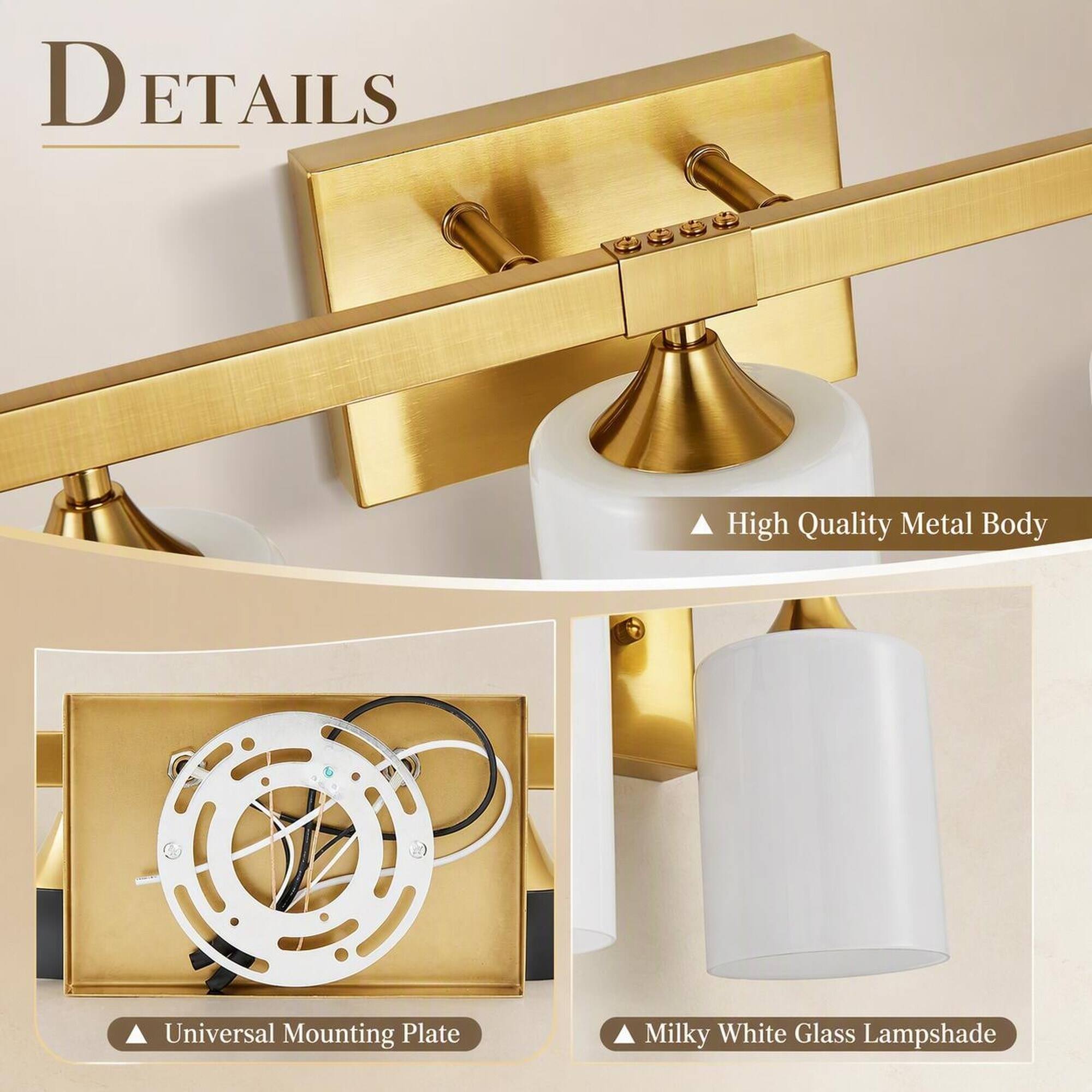 DETAILS

- High Quality Metal Body
- Universal Mounting Plate
- Milky White Glass Lampshade