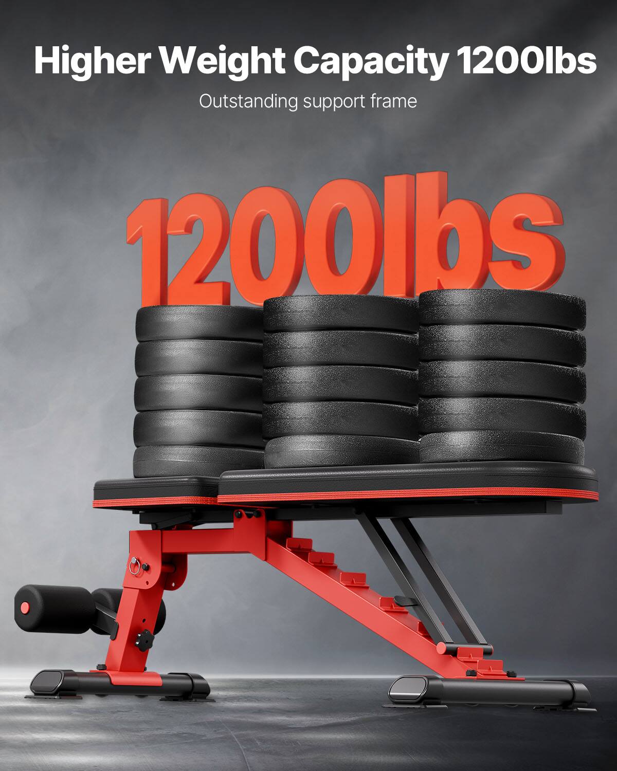 Higher Weight Capacity 1200lbs  
Outstanding support frame  
1200lbs