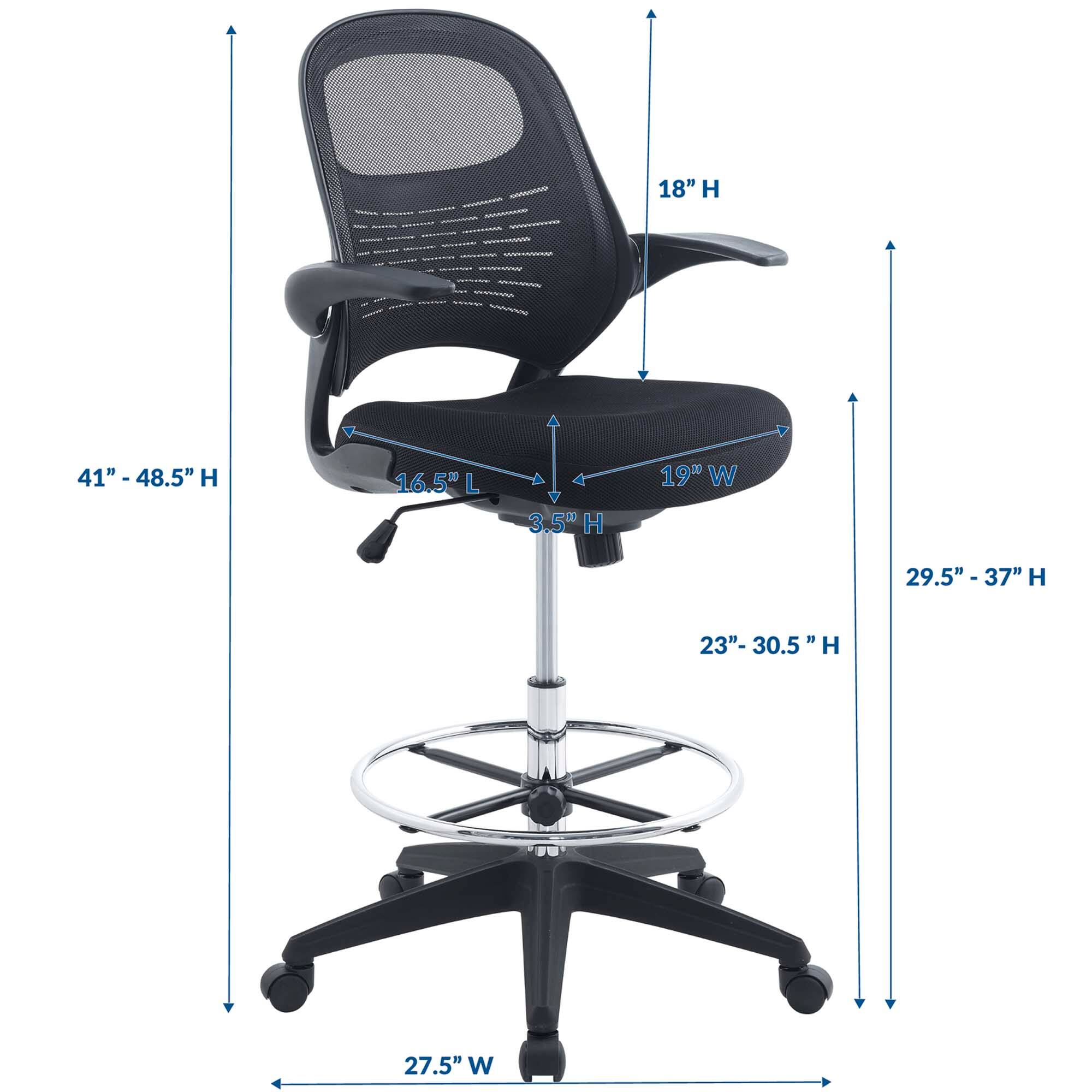 18" H  
41" - 48.5" H  
16.5" L  
3.5" H  
19" W  
29.5" - 37" H  
23" - 30.5" H  
27.5" W