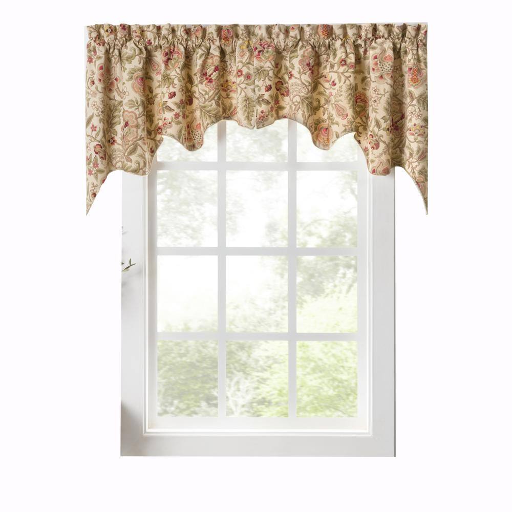 Front. Ellis Curtain - Ellis Curtain Regency Swag Shaped 3" Rod Pocket Valances for Windows 50" x 30" Antique - Antique.