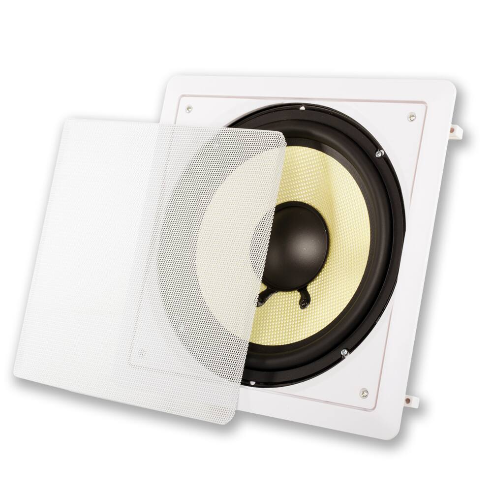 Alt View 1. Acoustic Audio by Goldwood - HD-S10 Flush Mount Subwoofers with 10" Speaker and Amps 4 Pack - Paintable White.