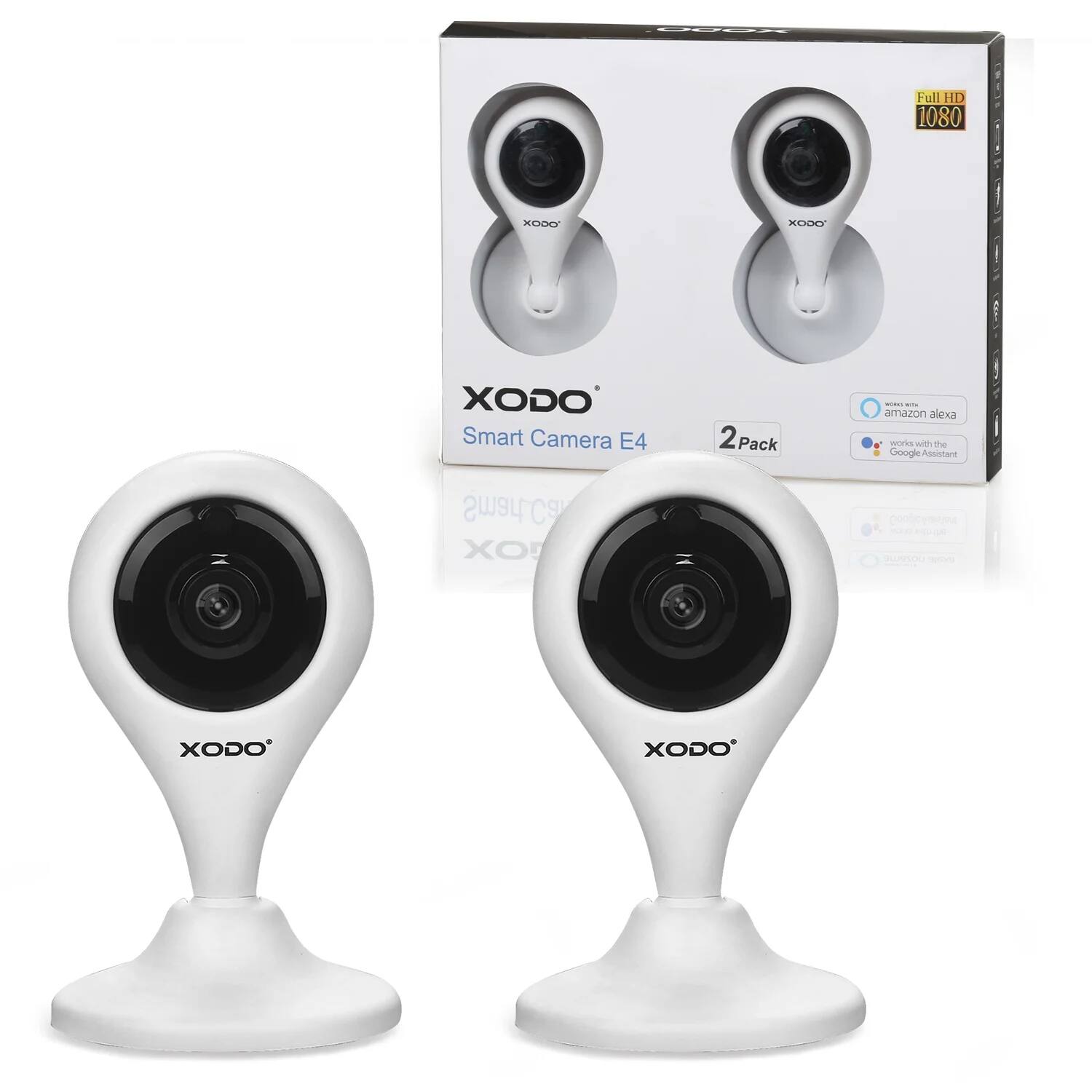 XODO Smart Camera E4  
2 Pack  
Full HD 1080  
Works with Amazon Alexa and Google Assistant