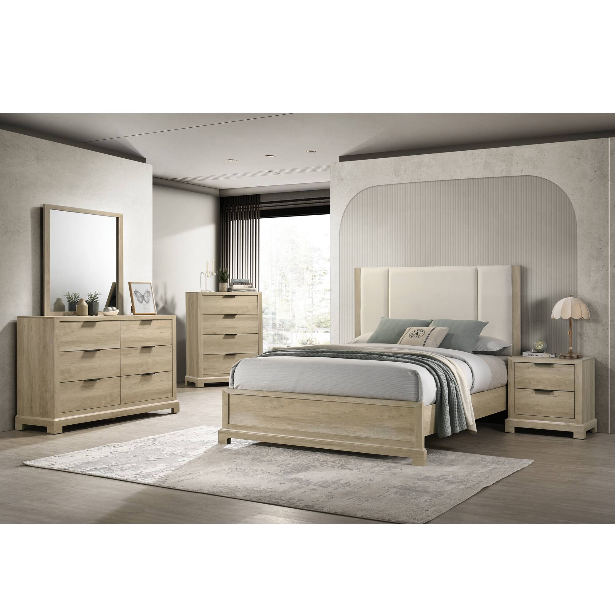 Angle. Kings Brand Furniture - Kings Brand Furniture Modern Style Wood 5 Drawer Chest - Oak.