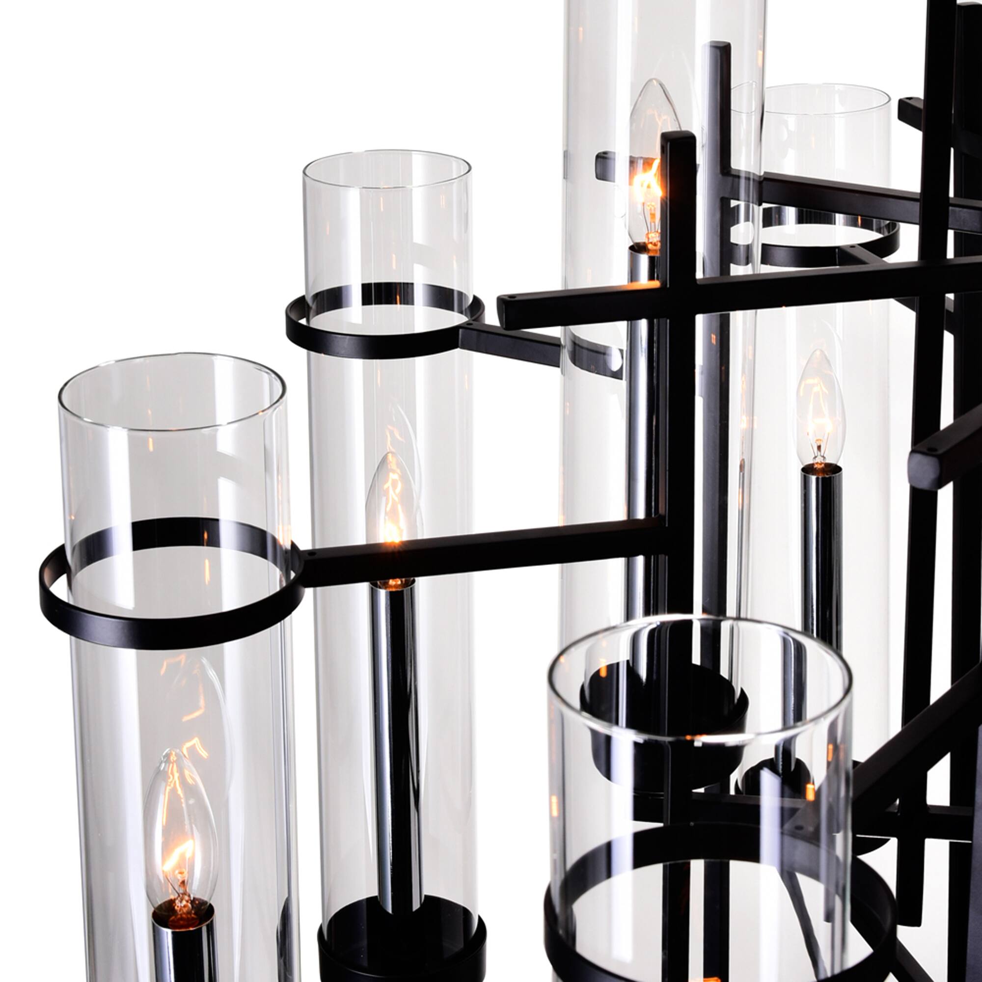 Alt View 1. CWI Lighting - Sierra 12 Light Up Chandelier With Black Finish - Black.