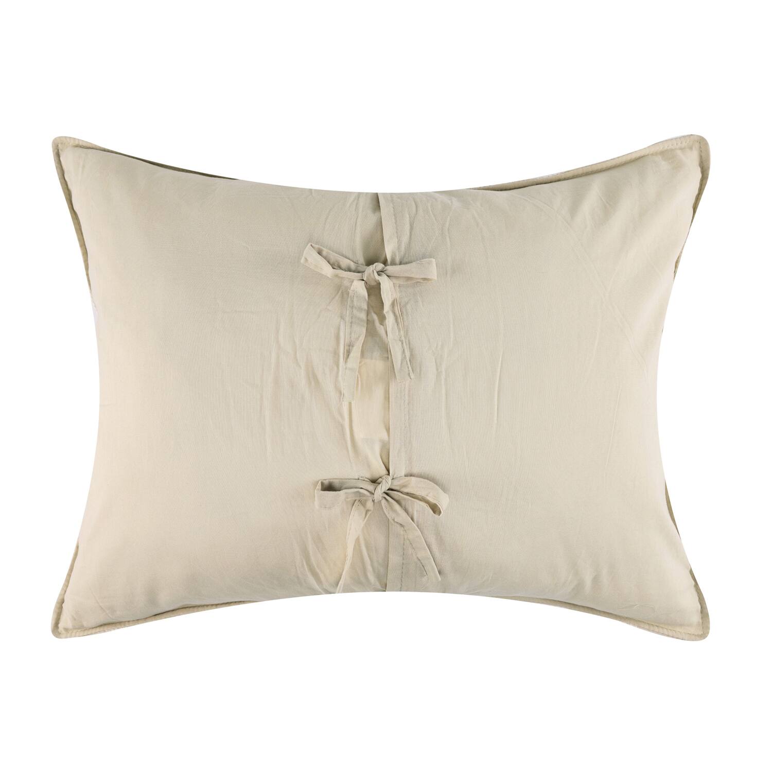 Left. Greenland Home Fashions - Greenland Home Fashions Millhouse 100% Cotton Pillow Sham King 20x36 Taupe - Taupe.