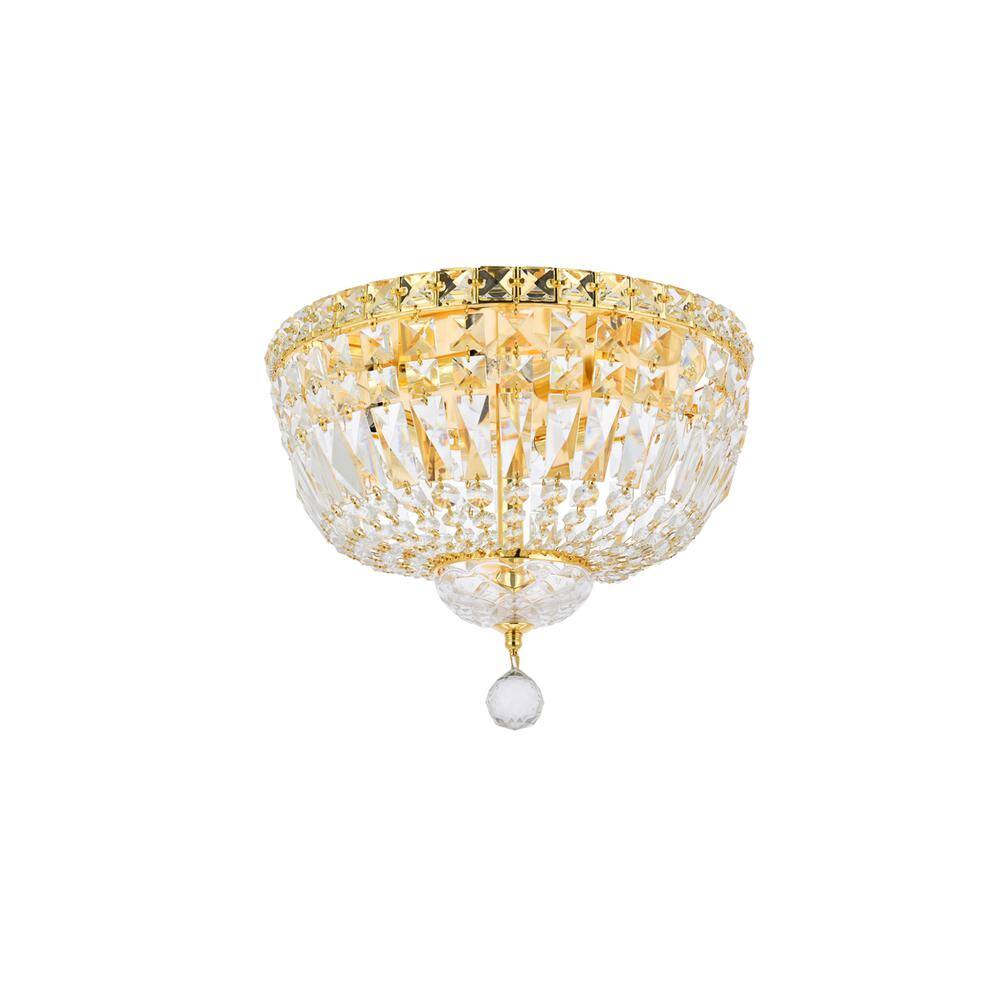 Alt View 1. Elegant Lighting - Tranquil 4 light Gold Flush Mount Clear Royal Cut Crystal - Gold.