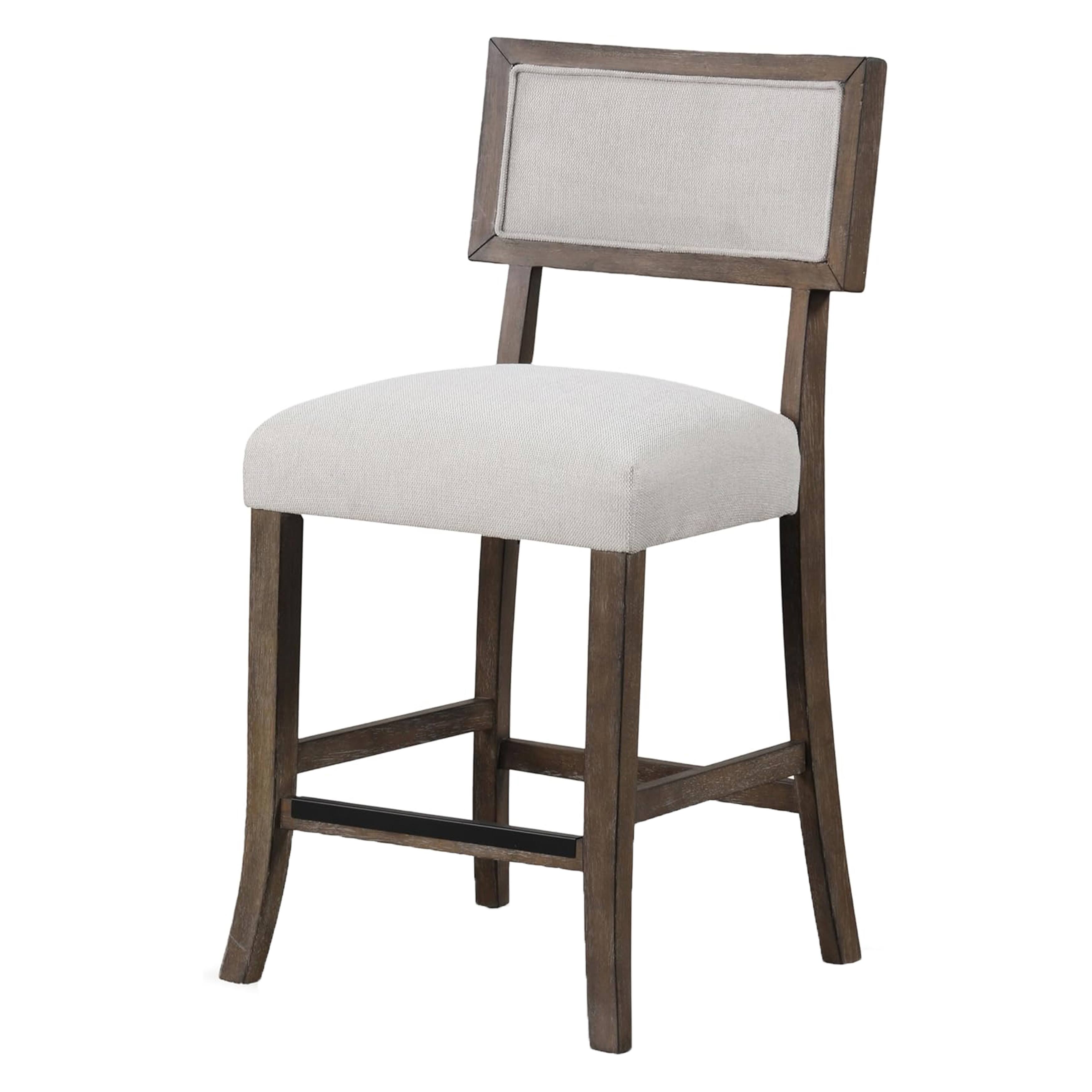 Alt View 1. Manhattan Lane - Asten Counter Stool Chair Set of 2 - Dark Walnut Brown, Light Gray.