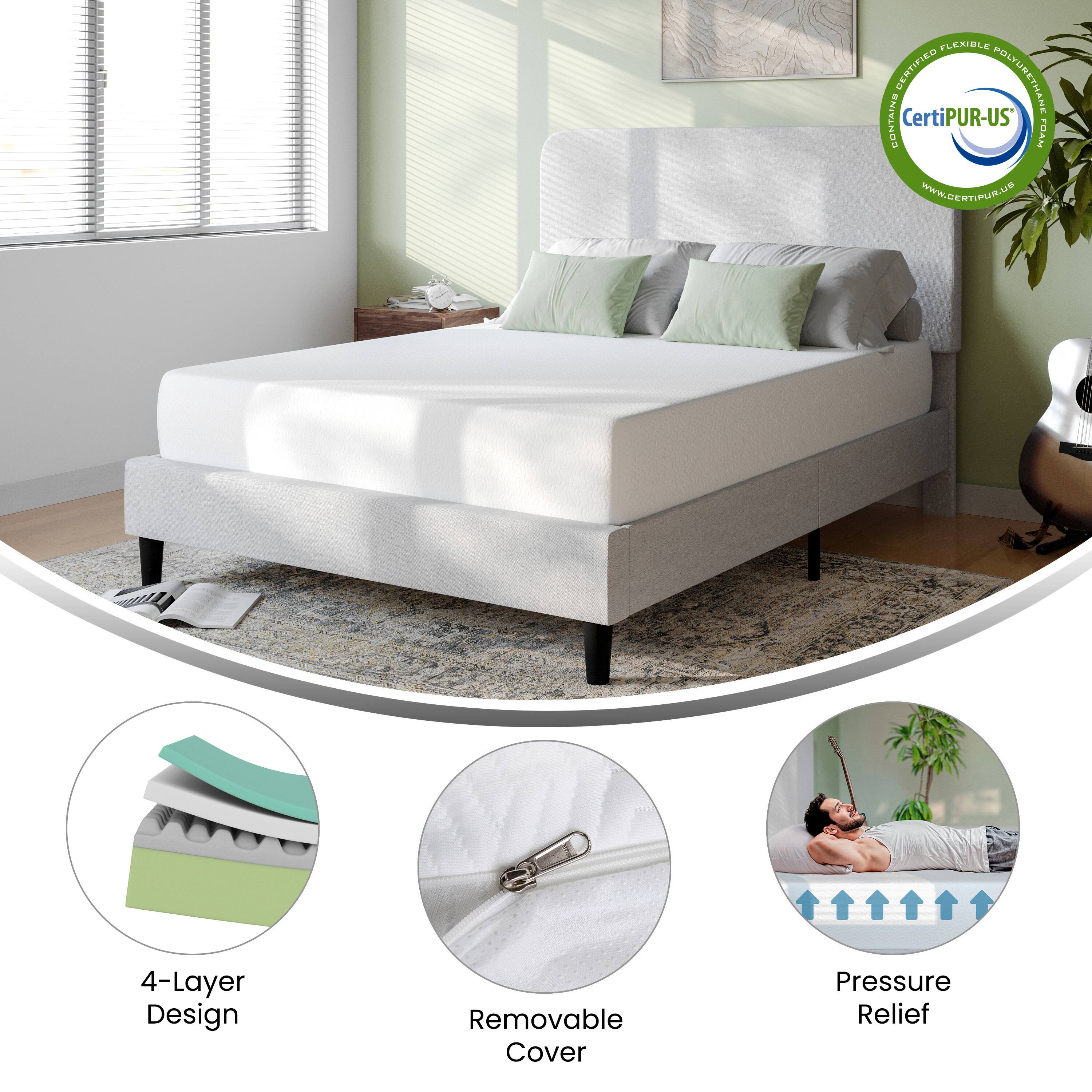 - PLEASURABLE CERTIFIED CONTAINS CertiPUR-US
- 4-Layer Design
- Removable Cover
- Pressure Relief
- www.certipur.us