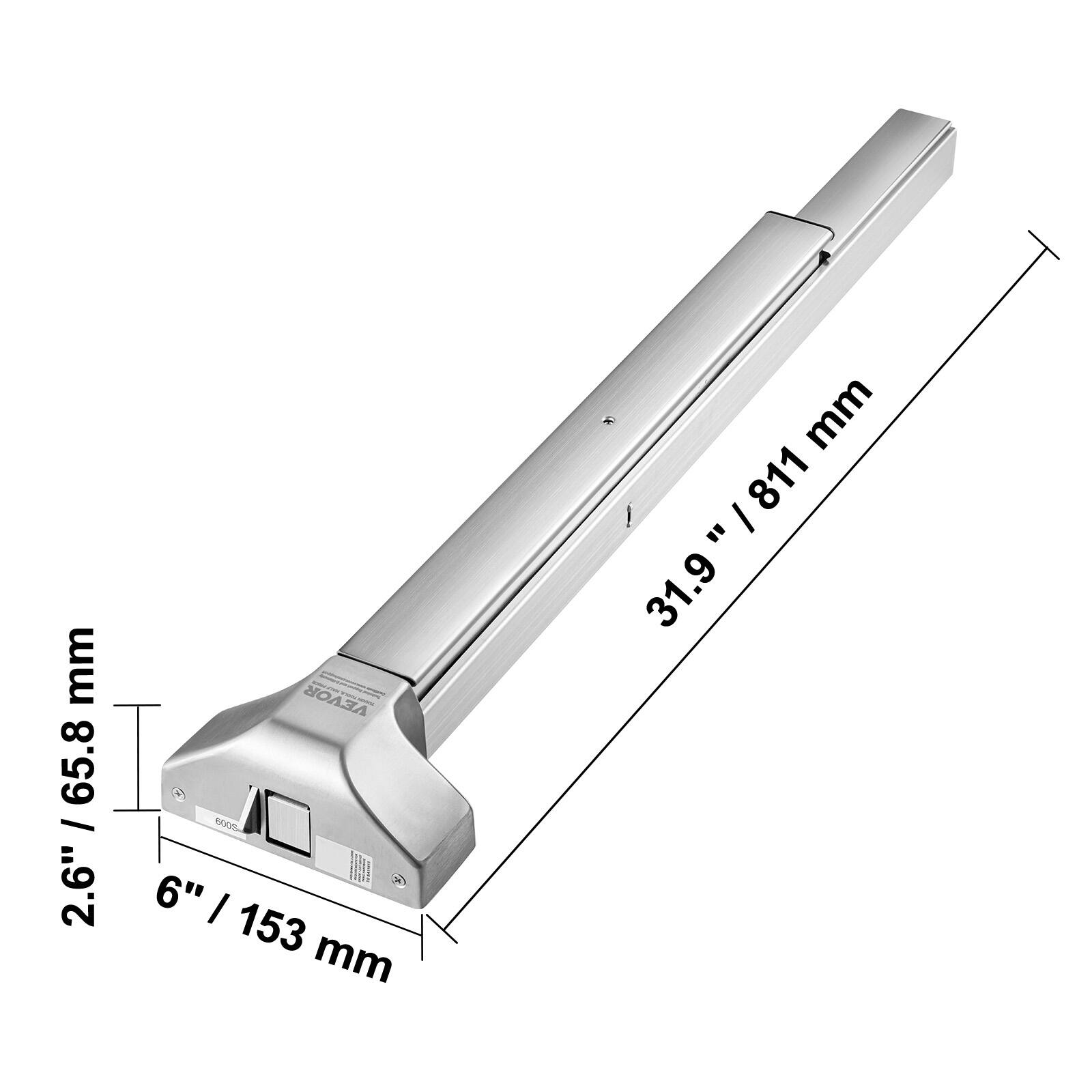 2.6" / 65.8 mm  
6" / 153 mm  
31.9" / 811 mm