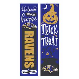 Evergreen Enterprises - Baltimore Ravens 47" Double Sided Halloween Leaner Fan Sign - Multicolor