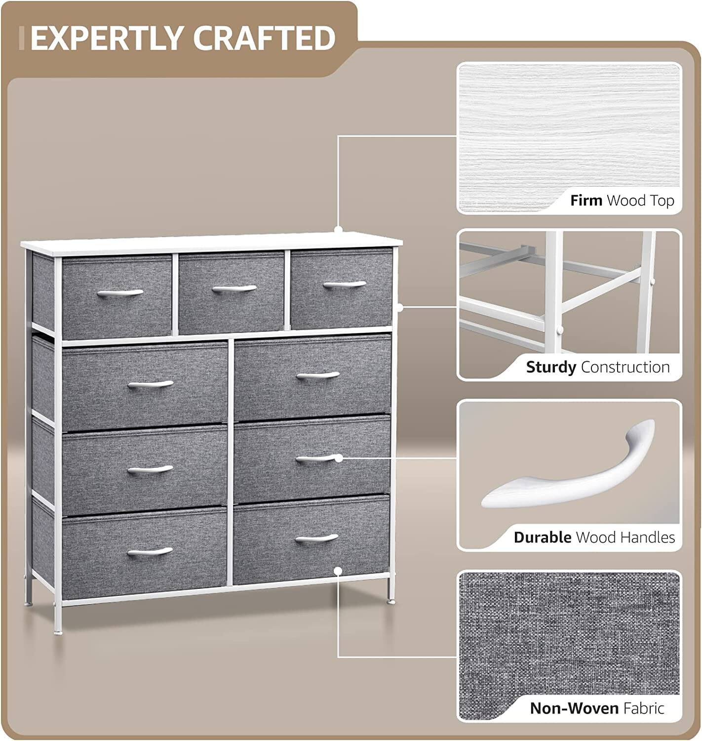 EXPERTLY CRAFTED

- Firm Wood Top
- Sturdy Construction
- Durable Wood Handles
- Non-Woven Fabric