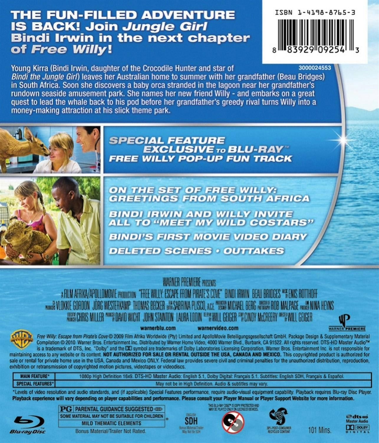 Back. Free Willy: Escape from Pirate's Cove [Blu-ray].