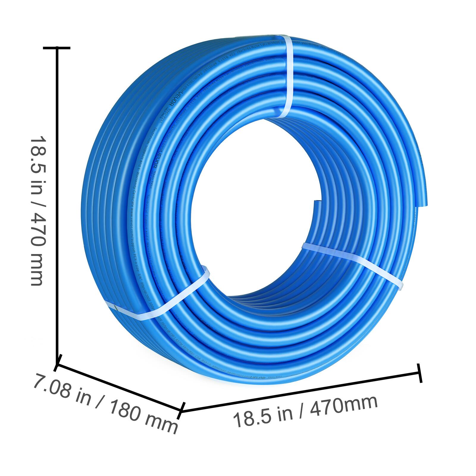 18.5 in / 470 mm  
7.08 in / 180 mm  
18.5 in / 470 mm
