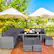 Alt View 3. Costway - 7 PCS Patio Rattan Dining Set Sectional Sofa Couch Ottoman Garden - Gray.