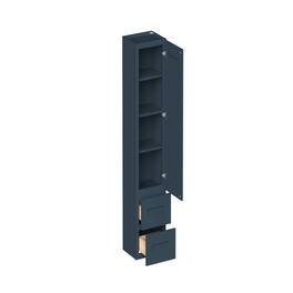 Boyel Living - 15-in W x 60-in H x 12-in D Shaker RTA Kitchen Counter Linen Cabinet - Charcoal Blue