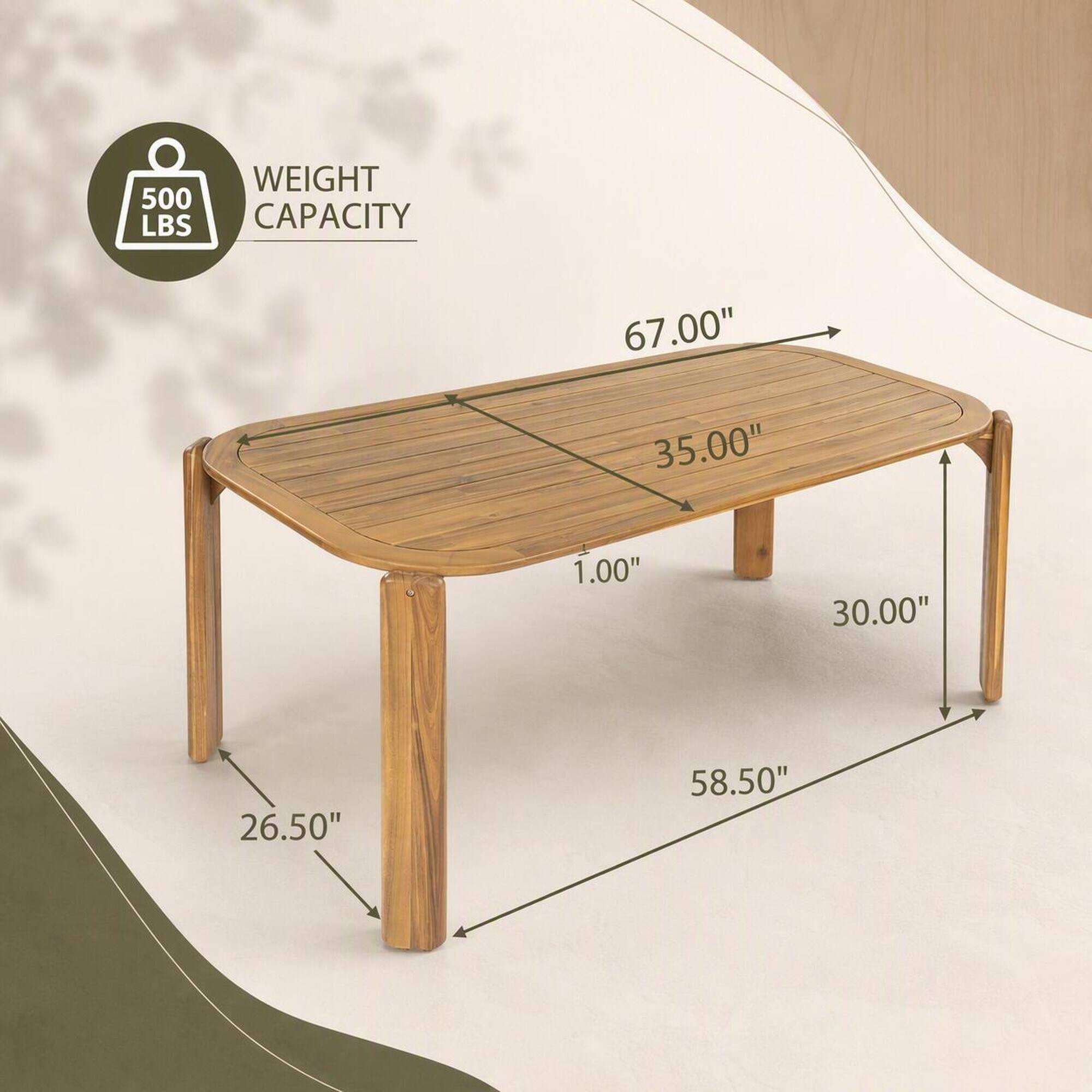 WEIGHT 500 LBS CAPACITY

67.00" 35.00"
1.00"
30.00"
26.50"
58.50"