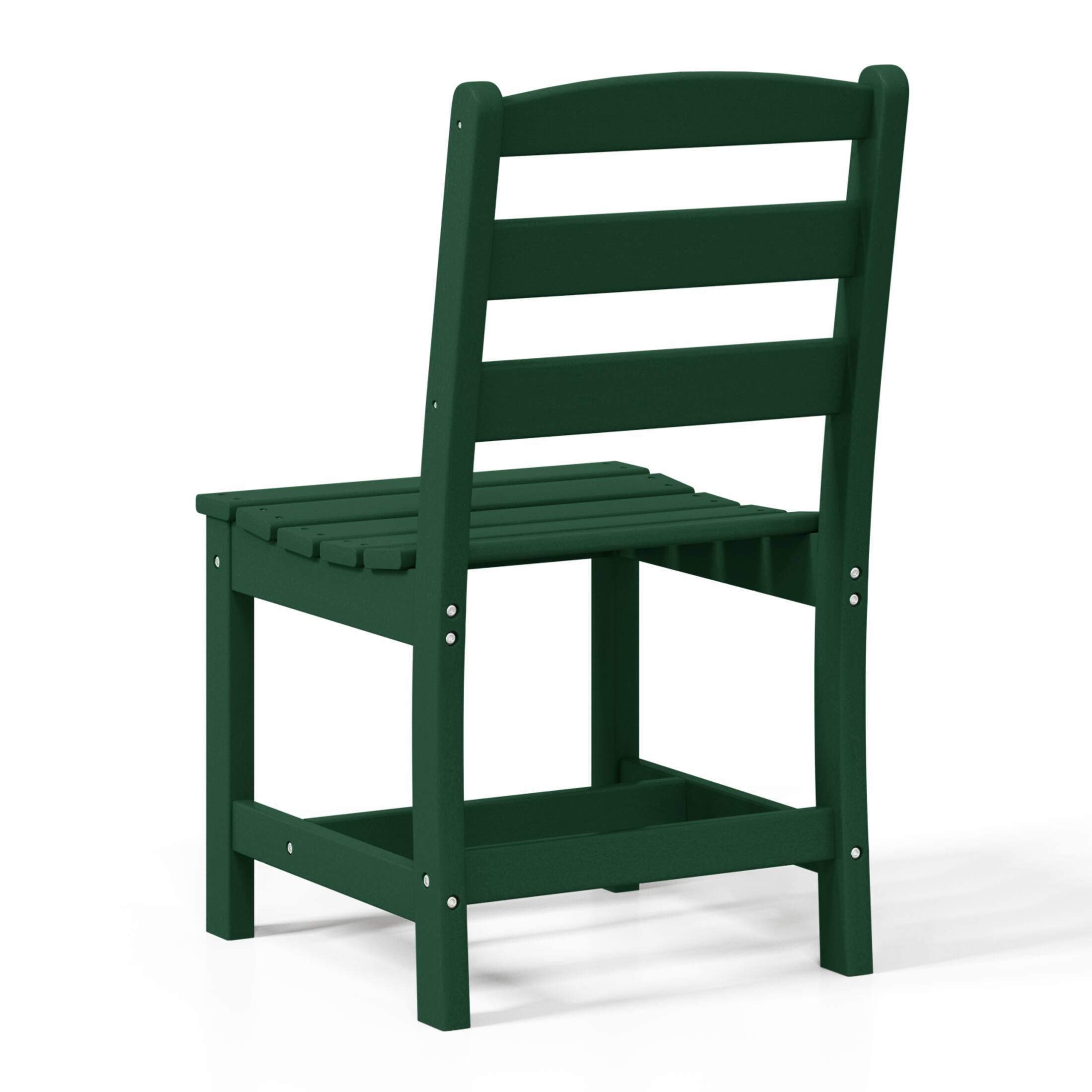 Alt View 2. WestinTrends - WestinTrends Ashore Outdoor HDPE Patio Classic Armless Dining Side Chair - Dark Green.