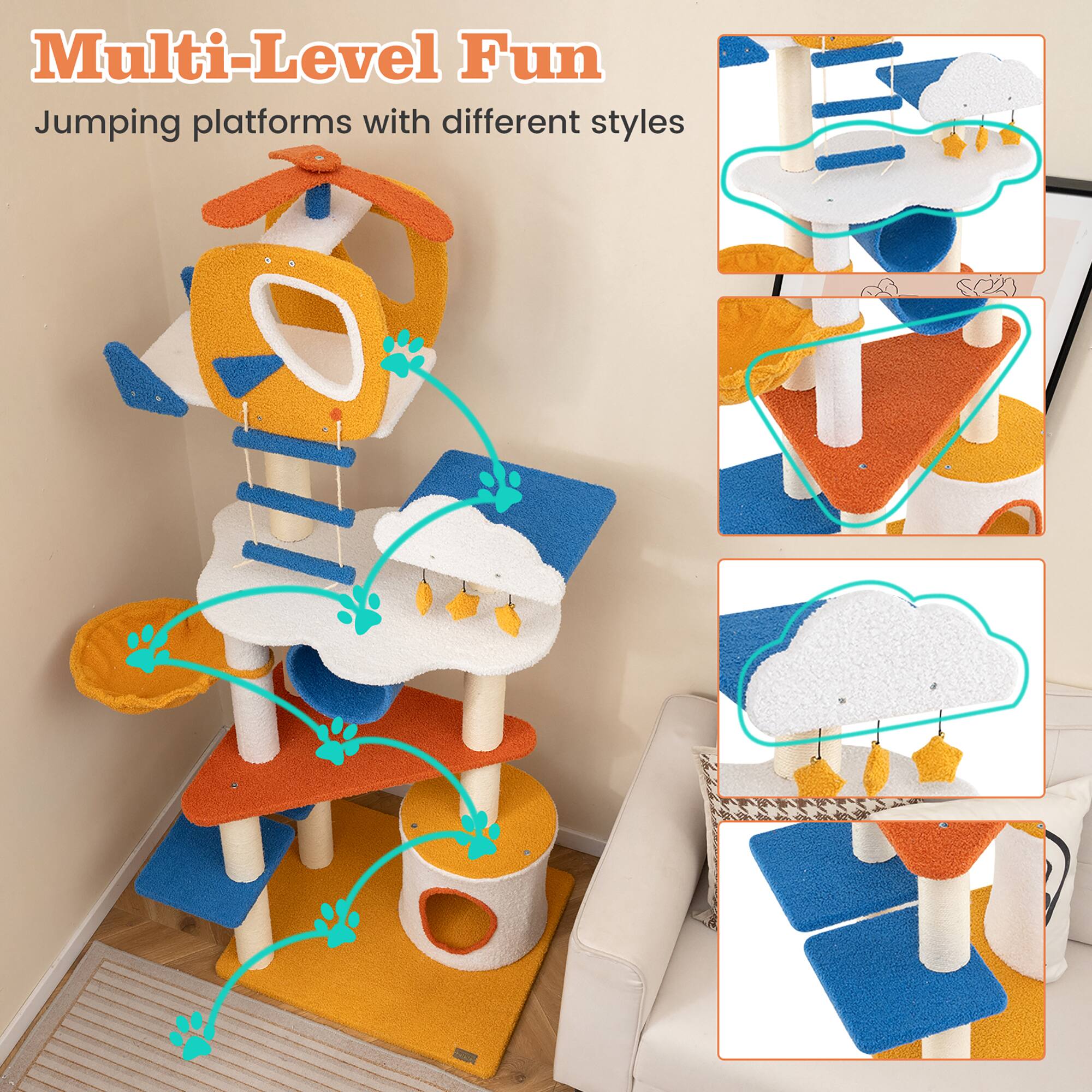 Multi-Level Fun  
Jumping platforms with different styles