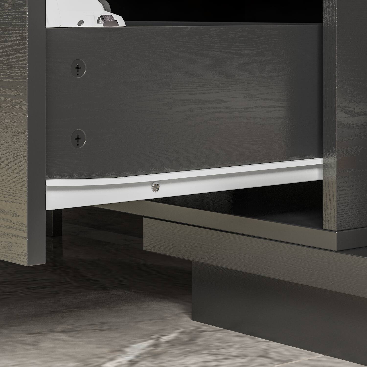 Alt View 7. FUFU & GAGA - Extendable TV Stand for 80 Inch TVs, Entertainment Center with Storage Drawers and Open Shelves, Modern Media Console - Black.