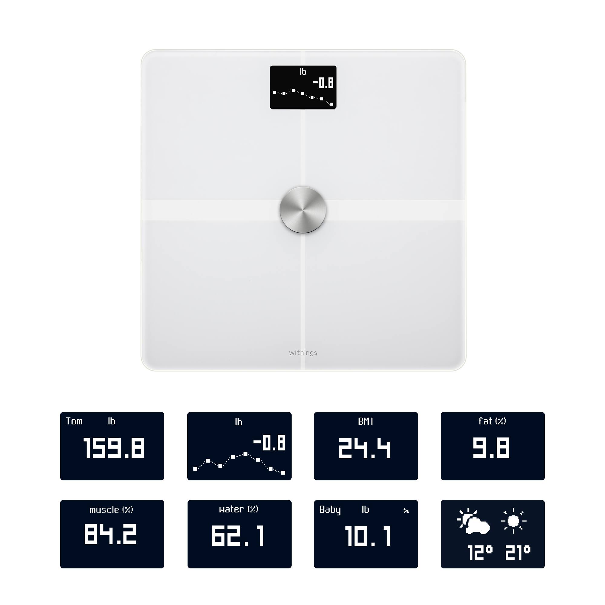 Alt View 13. Withings - Body+ Body Composition Smart Wi-Fi Scale - White.