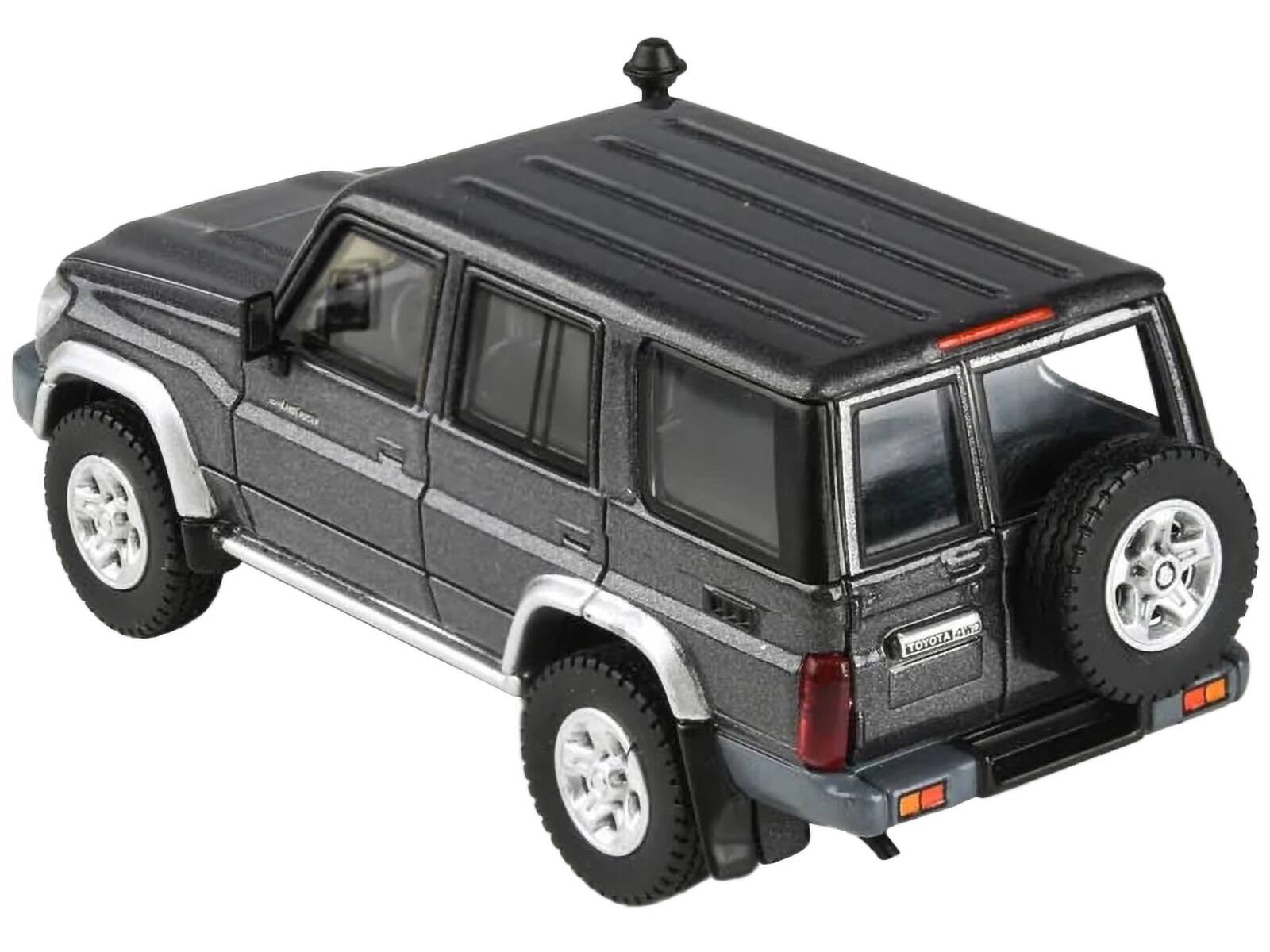 Back. Paragon - 2014 Toyota Land Cruiser 76 Graphite Gray Metallic 1/64 Diecast Model Car by Paragon Models - Gray.
