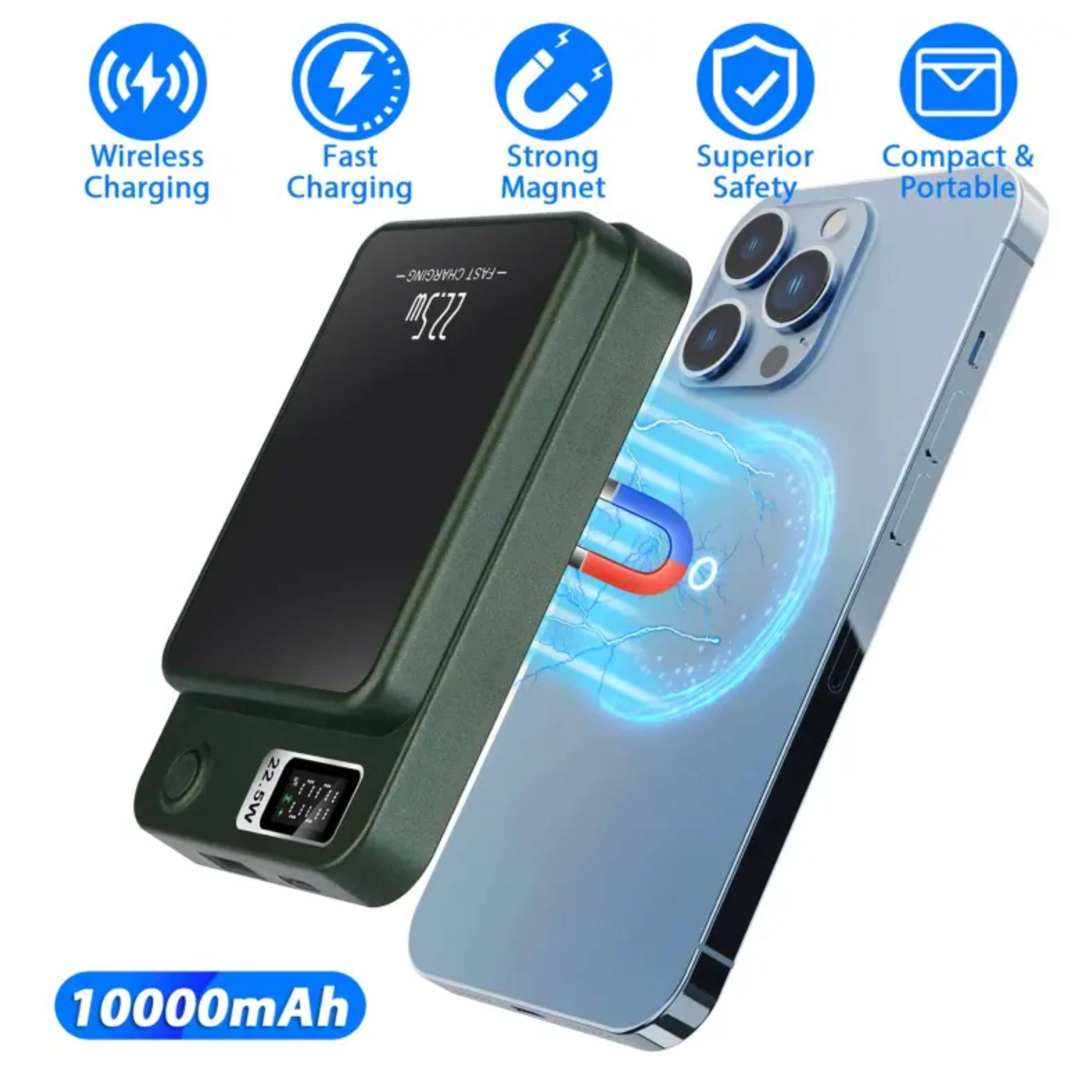 Wireless Charging  
Fast Charging  
Strong Magnet  
Superior Safety  
Compact & Portable  

10000mAh  

22.5W