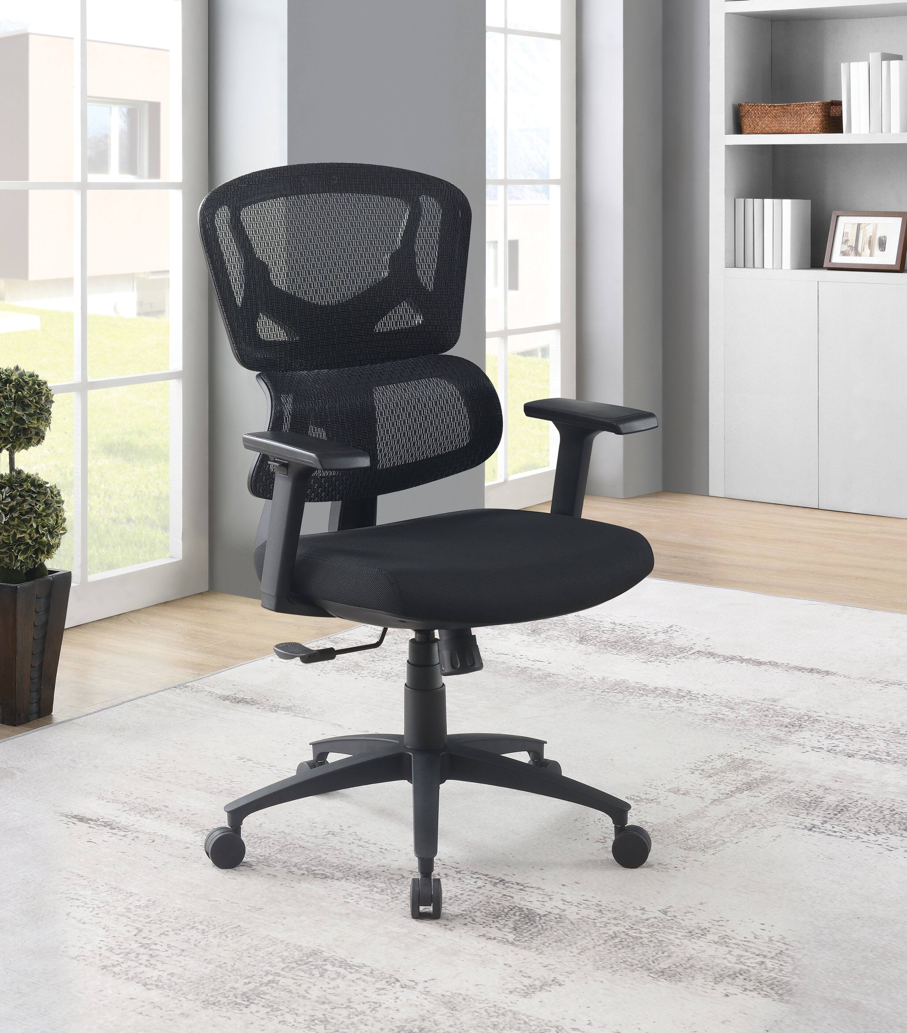 Alt View 13. OSP Home Furnishings - Mesh Back with Adjustable Arms on Nylon Base - Black.