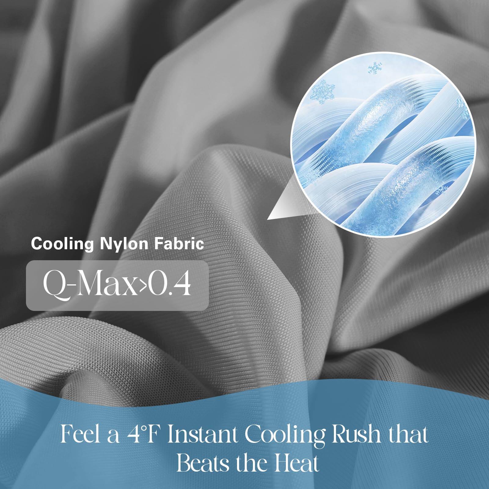 Cooling Nylon Fabric  
Q-Max>0.4  

Feel a 4°F Instant Cooling Rush that Beats the Heat