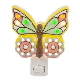 Ganz - Butterfly Ceramic Plug in Night Light 5.25 Inch - Multicolor