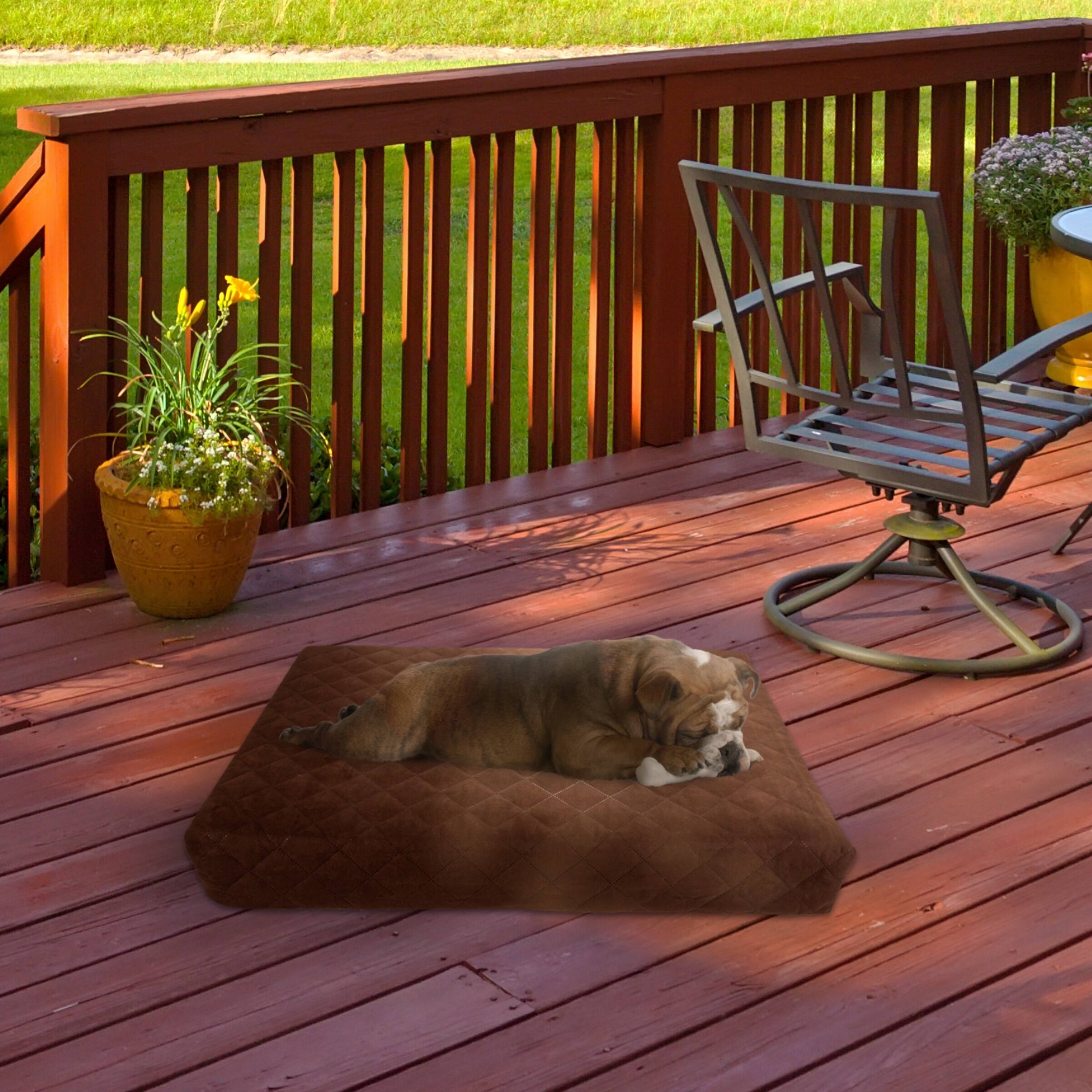 Alt View 2. PetMaker - Waterproof Dog Bed 2-Layer Memory Foam Pet Pad with Removable Machine Washable Cover 30x21 Crate Mat for Dogs - Brown.