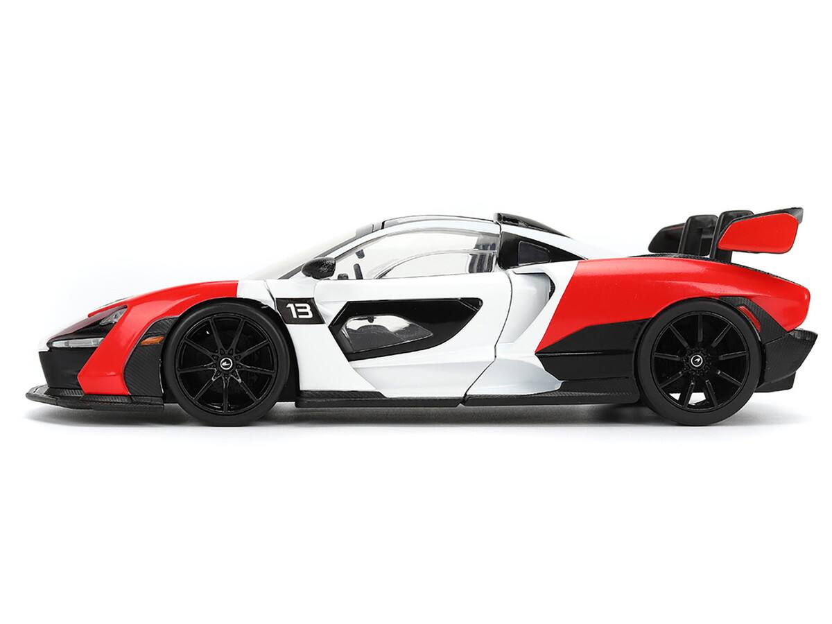 Left. Jada - McLaren Senna Red and White with Carbon Hood and Top "HyperSpec" Series 1/24 - Red and White.