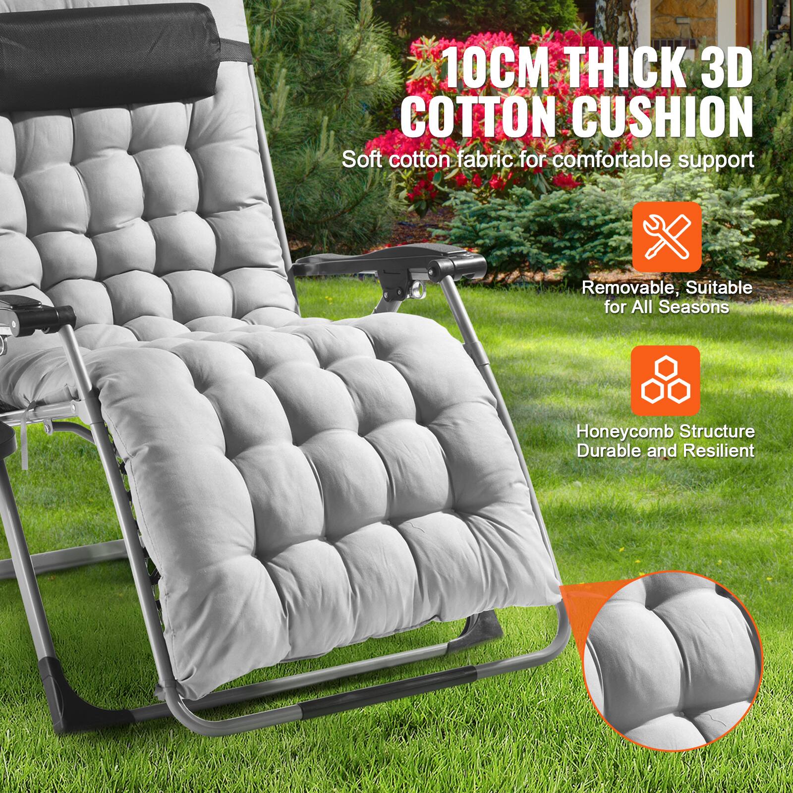 10CM THICK 3D COTTON CUSHION  
Soft cotton fabric for comfortable support  

- Removable, Suitable for All Seasons  
- Honeycomb Structure  
- Durable and Resilient