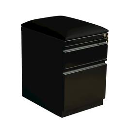 Hirsh - 20 inch Deep Mobile Pedestal File Cabinet 2 Drawer Box-File / - Black