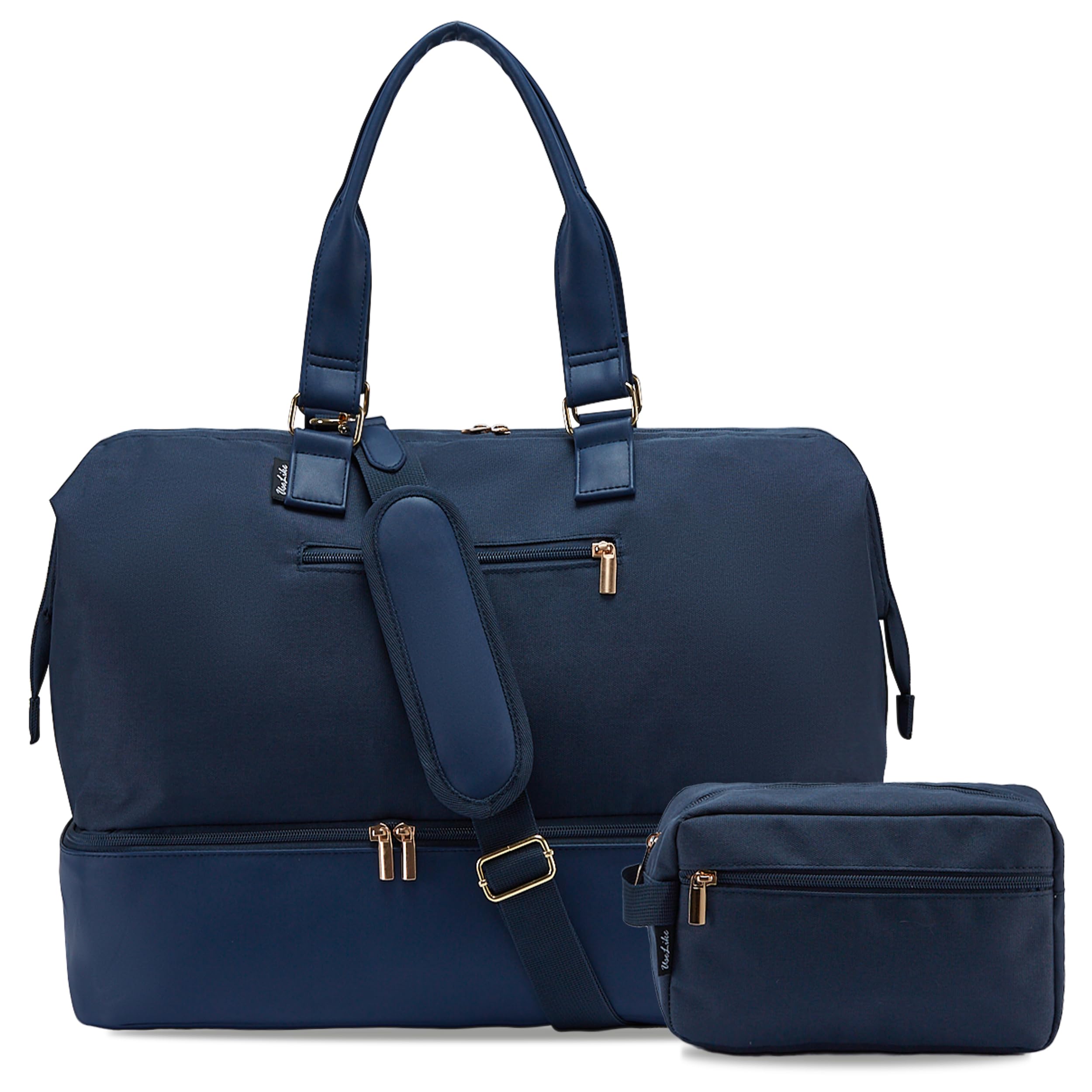 Front. Fabibe - Weekender Bags For Women Large Travel Duffel Bag With Shoes Compartment Carry On Overnight Tote Toiletry - 45L-Navy-45L.
