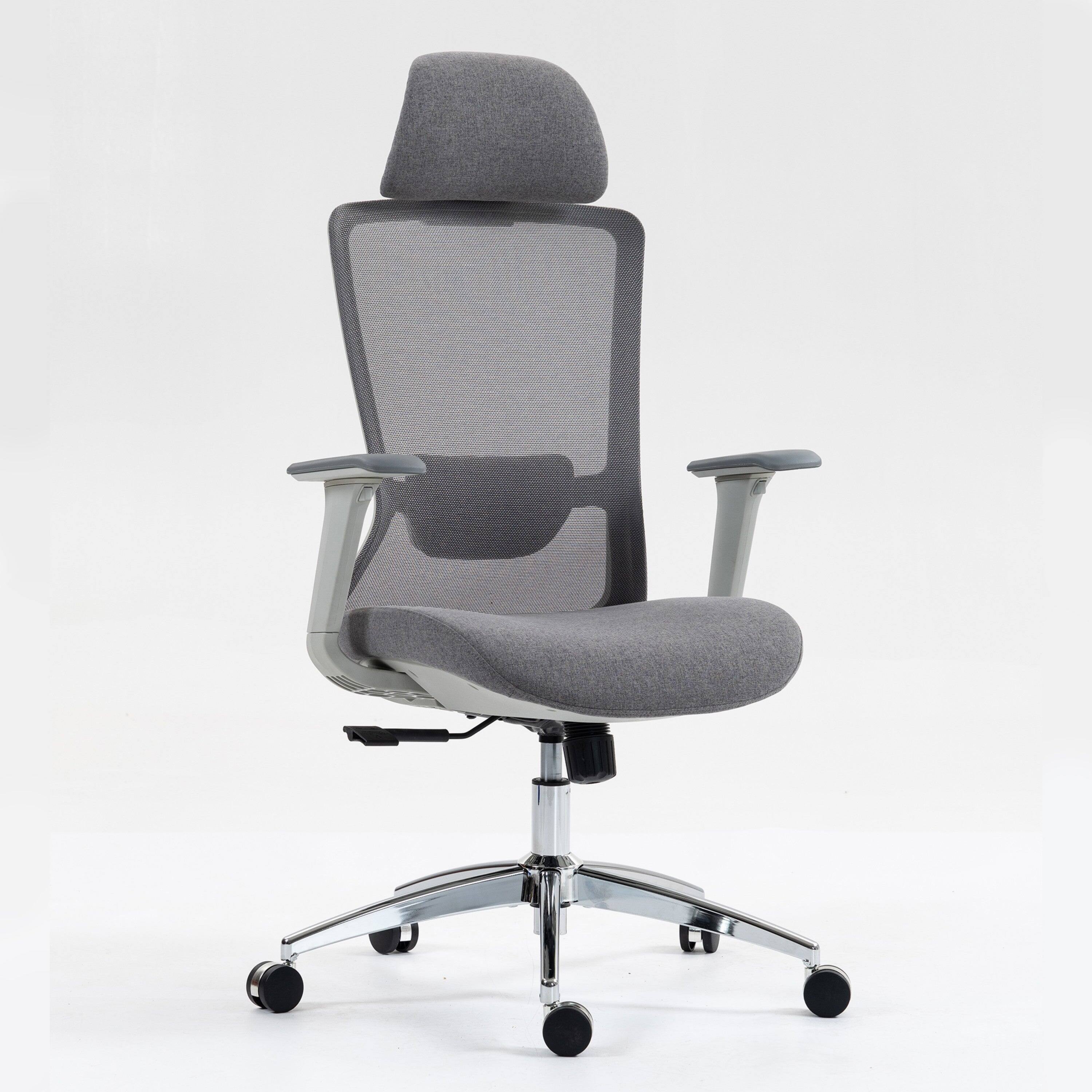 Front. Boyel Living - High Back Adjustable Ergonomic Mesh Office Chair Grey - Gray.
