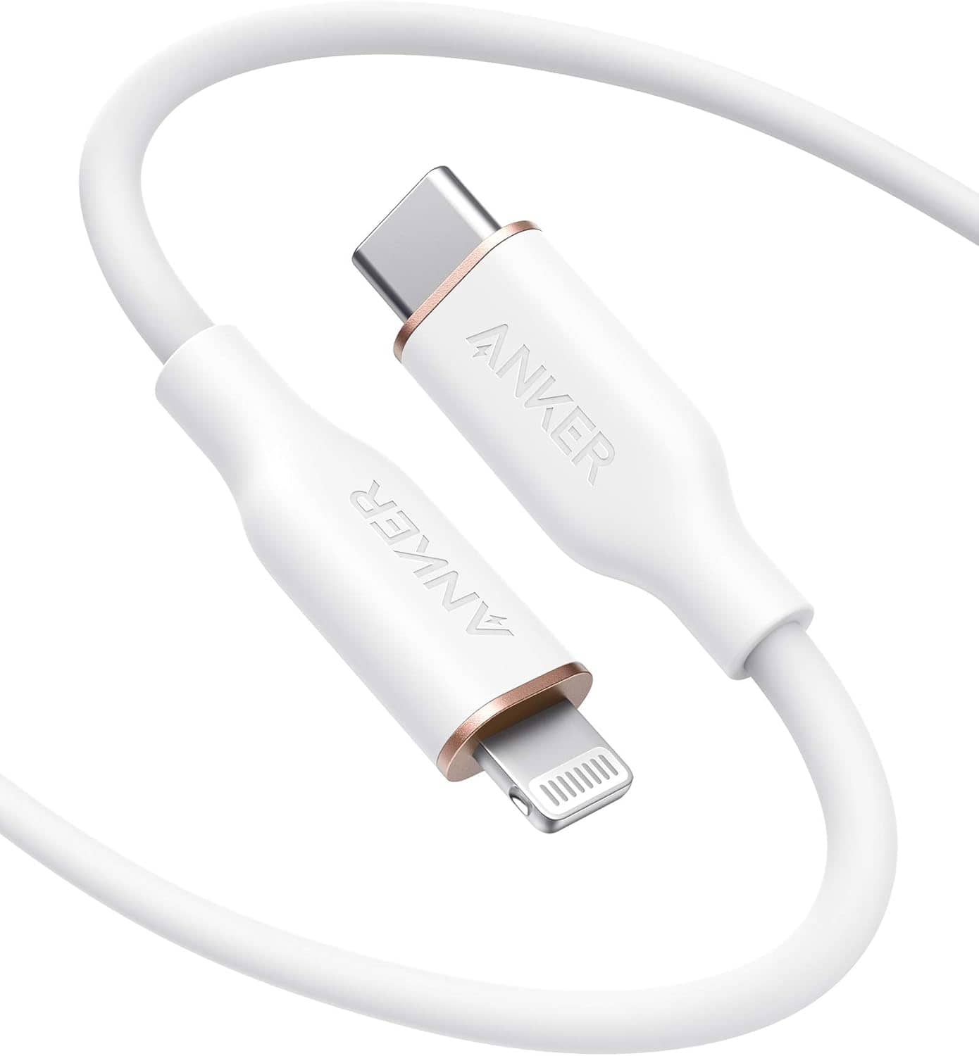 Anker - USB C to Lightning Cable Powerline III Flow Silicone Charging Cable - Cloud White
