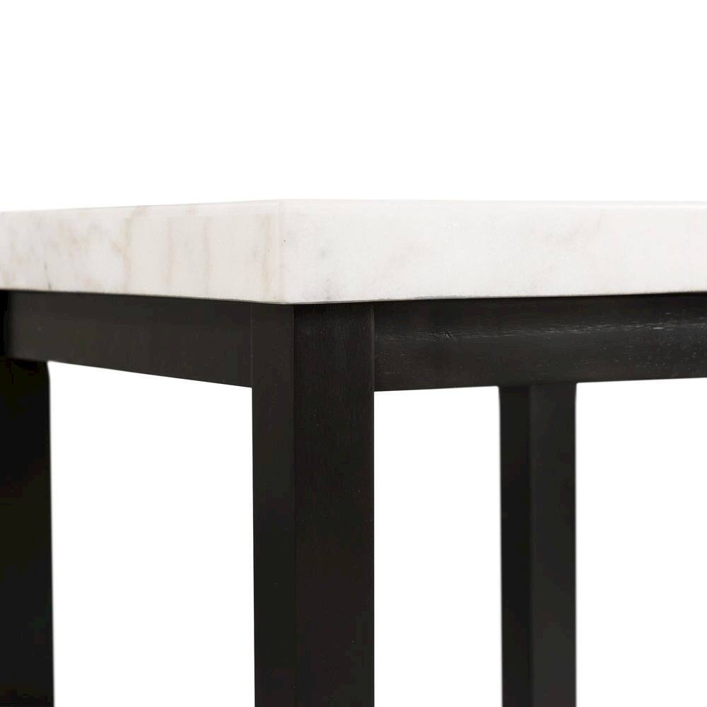 Alt View 1. FurniFact - White Marble Square Console Table with Acacia Base for Living Room - White.