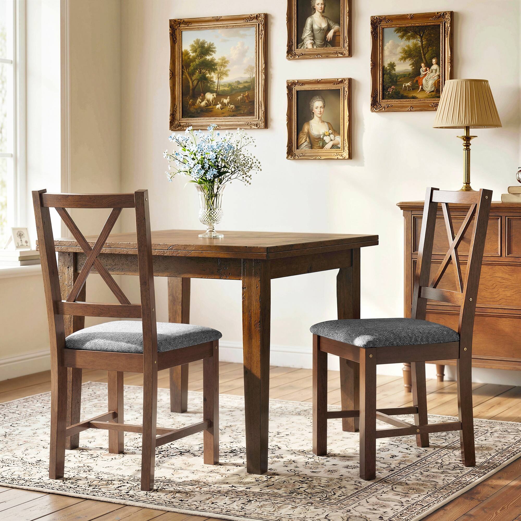 Alt View 1. Homcom - of 2 Dining Chairs - Gray.