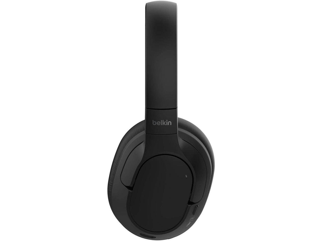 Alt View 8. Belkin - SoundForm Isolate Noise Cancelling Over-Ear Headphones Hybrid Active Noise Cancelling, 60H Playtime - Black.