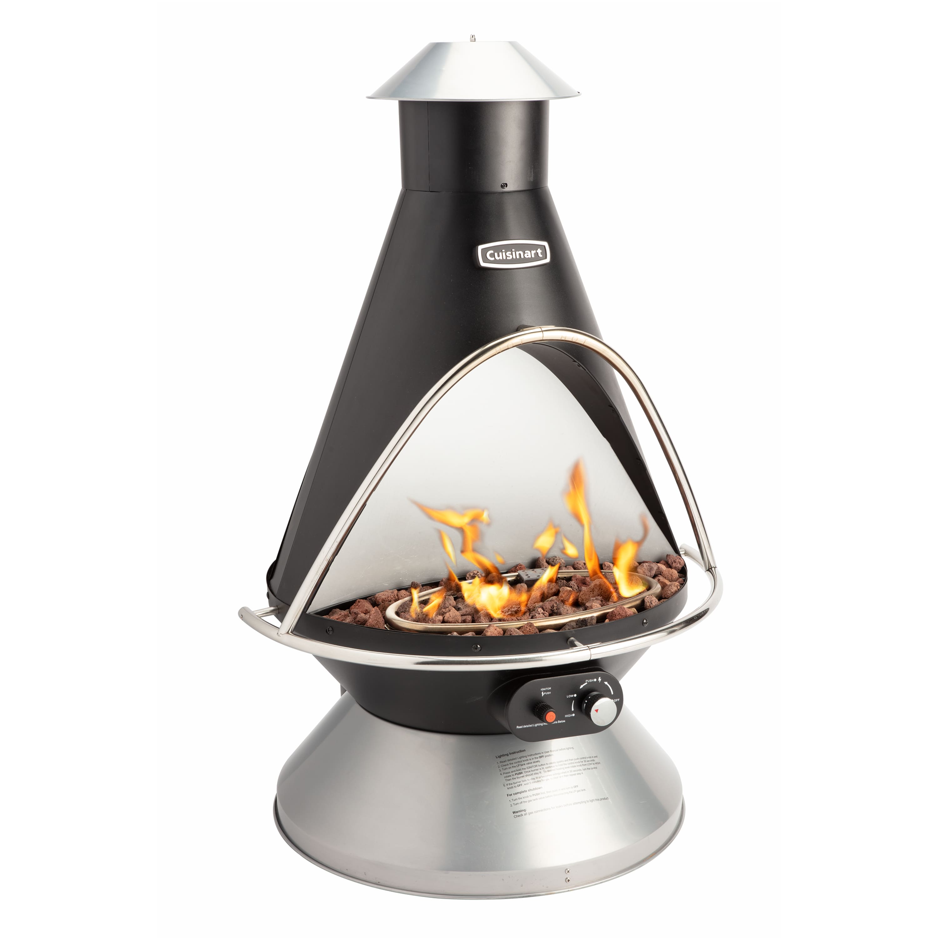 Alt View 14. Cuisinart - Chimenea Propane Fire Pit - Black.