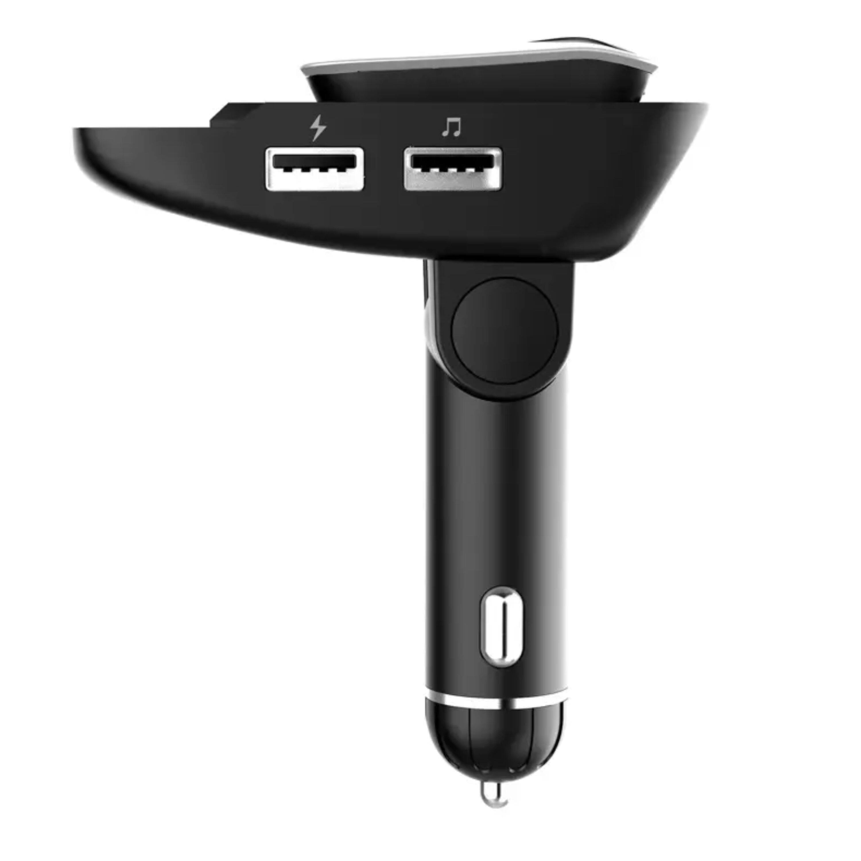 Angle. Kitcheniva - Bluetooth FM Transmitter for Car USB Charger Hands Free Calling Device - Black.