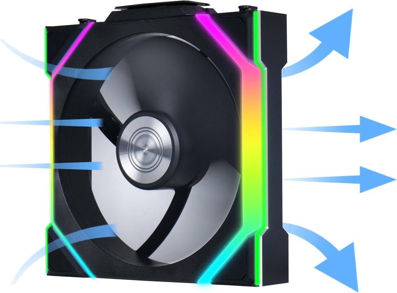 Left. Lian Li - UNI Fan SL Wireless 120mm ARGB Fan Triple Pack 2.4 GHz Wireless Signal for RGB & Fans Control(12SL1W3B) - Black.