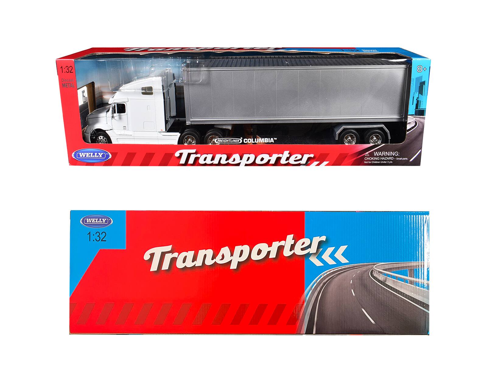 SEETEL 1:32 Diecast METAL 8 WELLY FREIGHTLINER COLUMBIA Transporter m5  
WARNING: CHOKING HAZARD - Small parts. Not for children under 3 years.