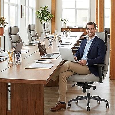 Alt View 7. Sharper Image - Sharper Image Algrove Comfort-X Ergonomic Swivel Executive Massage Chair - Gray.
