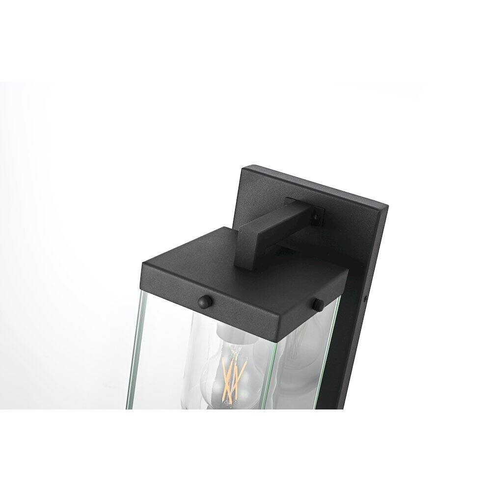 Alt View 3. Elegant Lighting - Keaton 6 Inch Outdoor Wall Sconce In Black - Black.